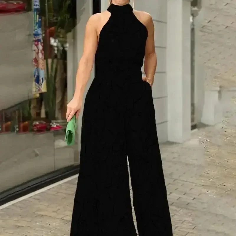 Women's Elegant Jumpsuit Wide Leg Long Pant Summer Sexy Sleeveless Women Casual Print Jumpsuit.  S-3X