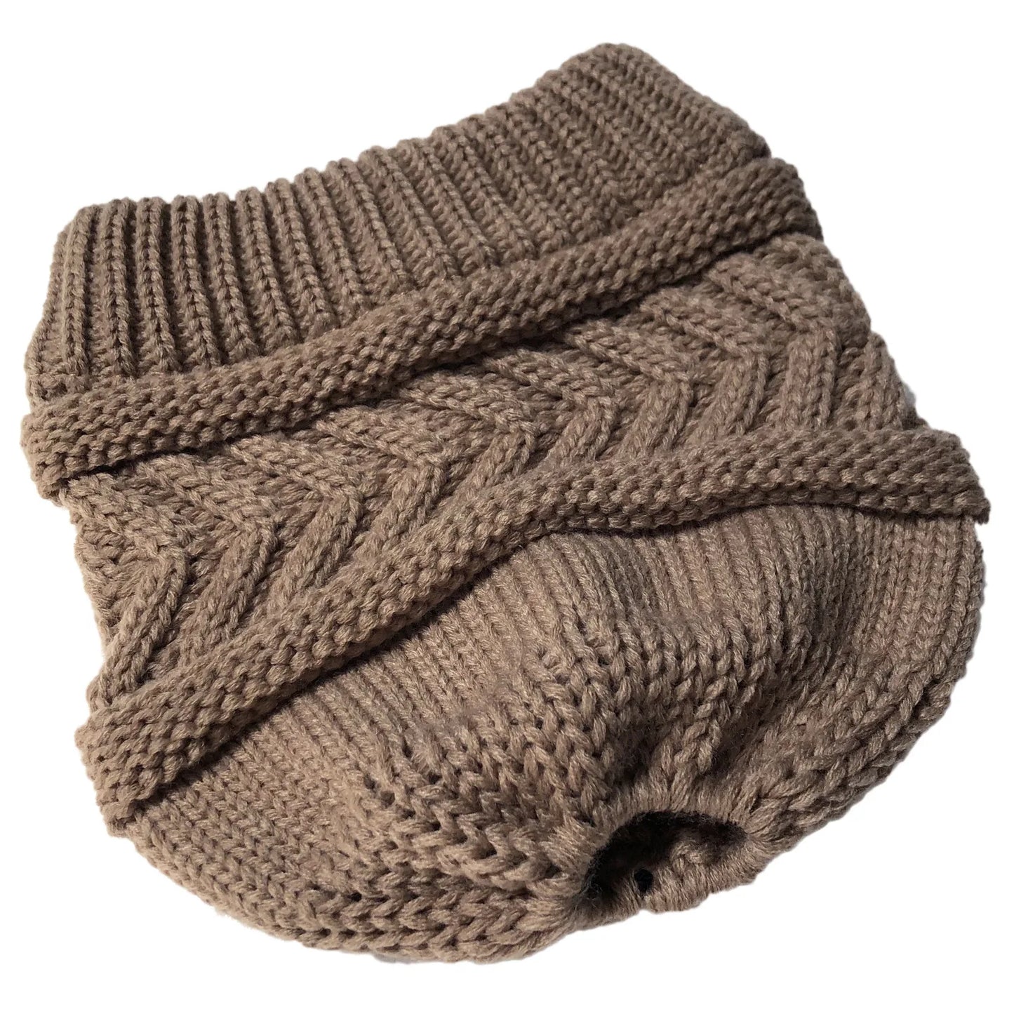 Winter Solid Cap Color Beanie Hat Dome Warm Horsetail Knit Hat women's Solid Color Fashion Outdoor