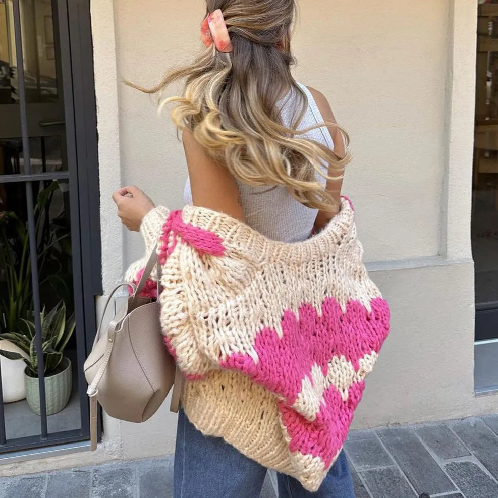 Women Oversized Cardigan /Sweater Long Sleeve Chunky Knit.