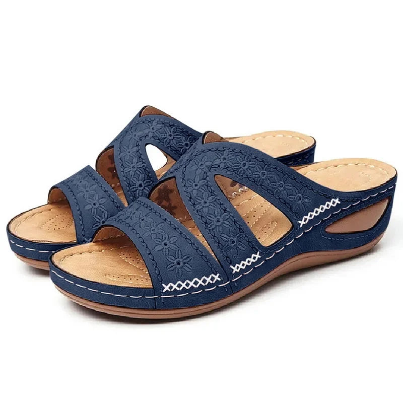 Premium Quality Orthopedic Open Toe Sandals Vintage Anti-Slip Leather Casual Female Platform European Style Shoe