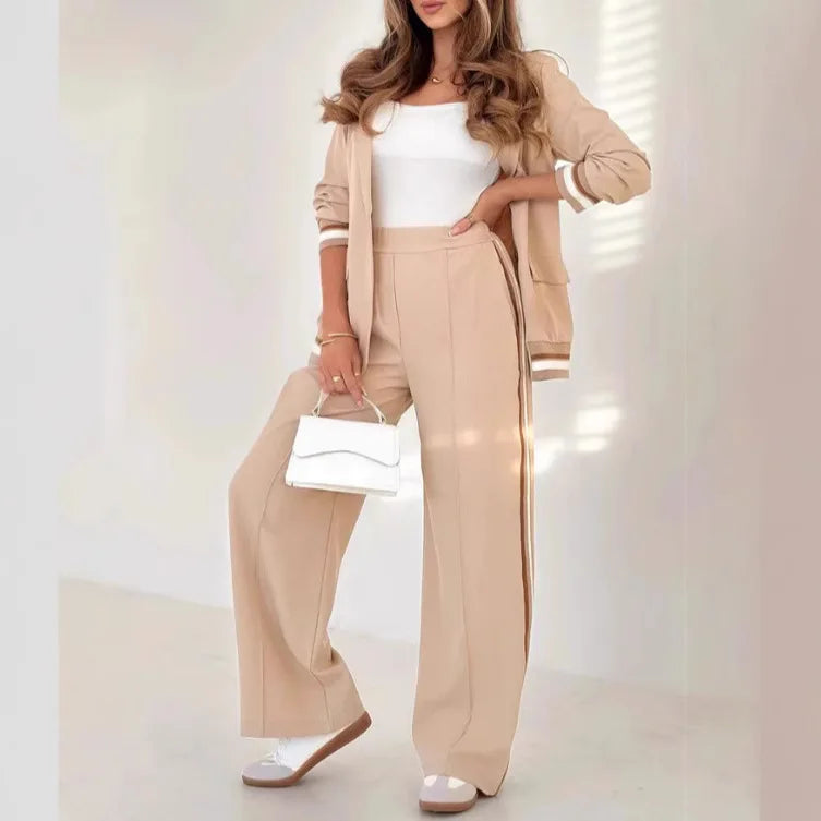Women Wide Leg Two Piece Matching Set High Waist Elegant Sporty Set.  S-3X