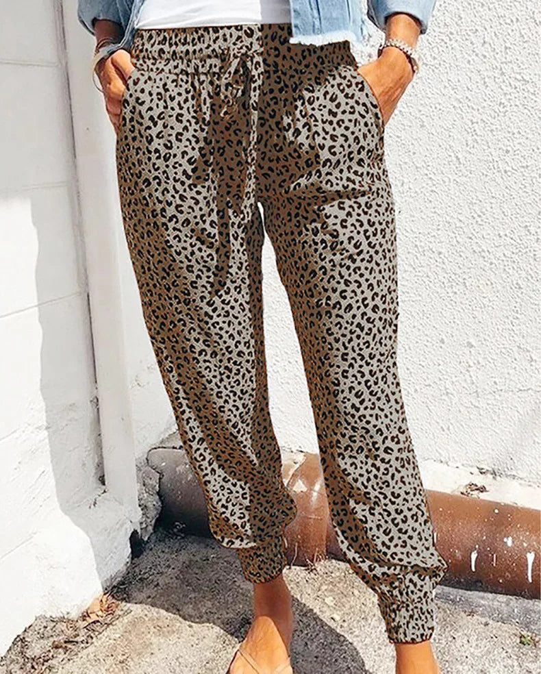 New European Women's Loose Print Casual Pants.  S-3x