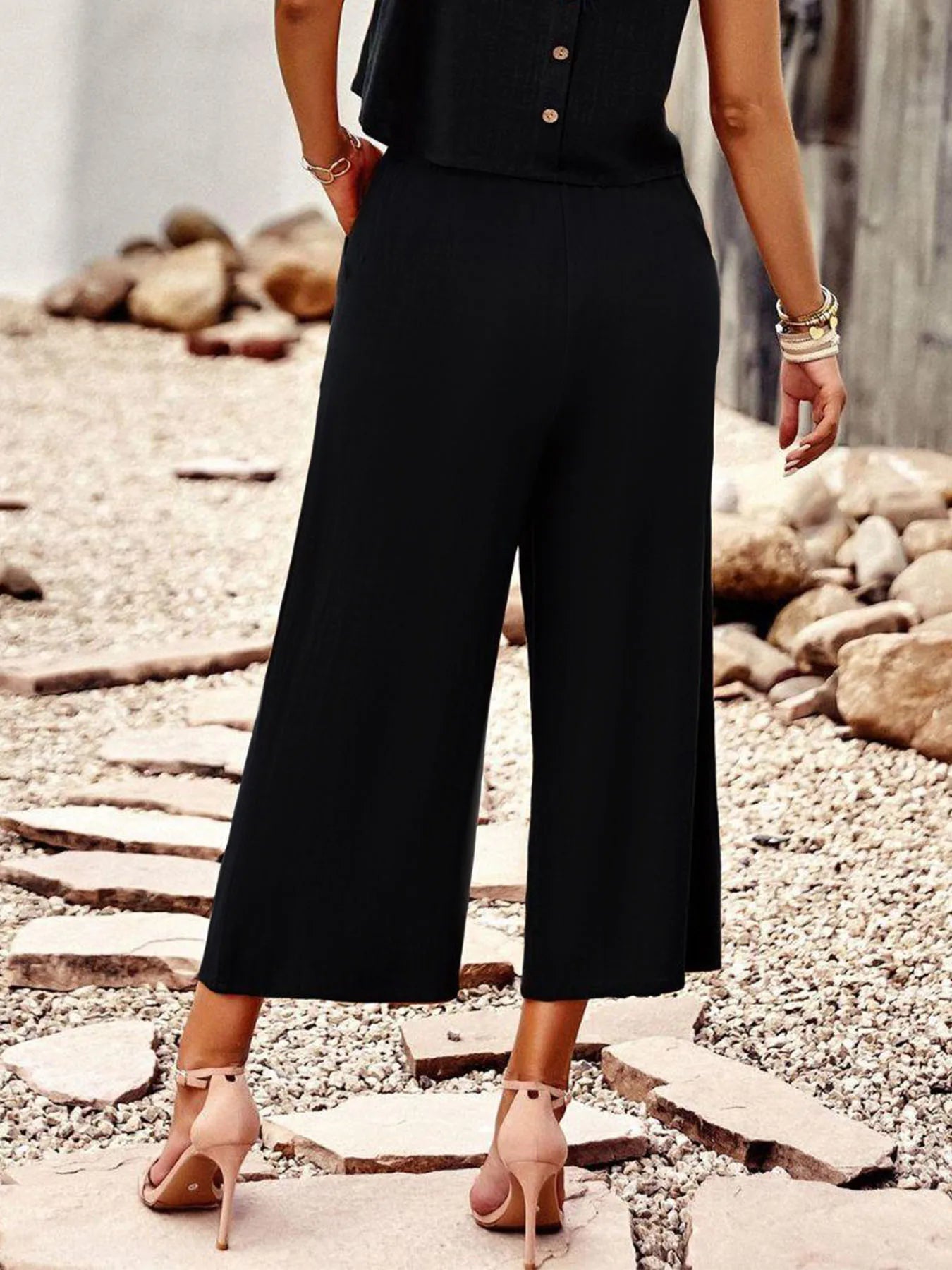 Women's summer new plus-size elegant wide-legged pant