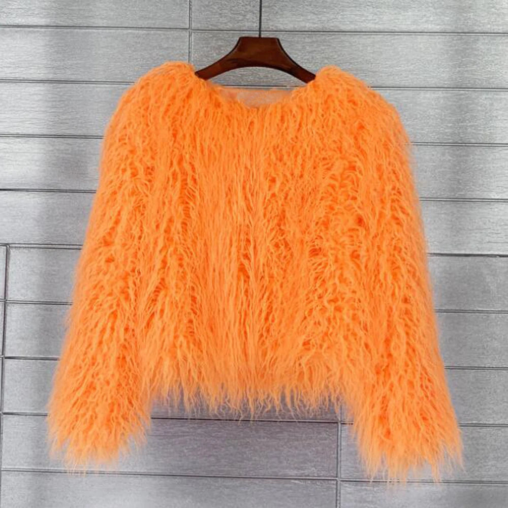 Women Autumn Winter Top Fashion Faux Fur Coat Elegant Thick Warm Jackets for Women.  S-3x