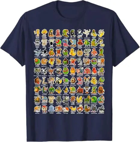 Italian-Brainrot Gen Z Funny Meme 90 Brainrot Characters T-Shirt Boys And Men Fashion Comics Graphic Streetwear Tops.  Kids And Adult Sizes