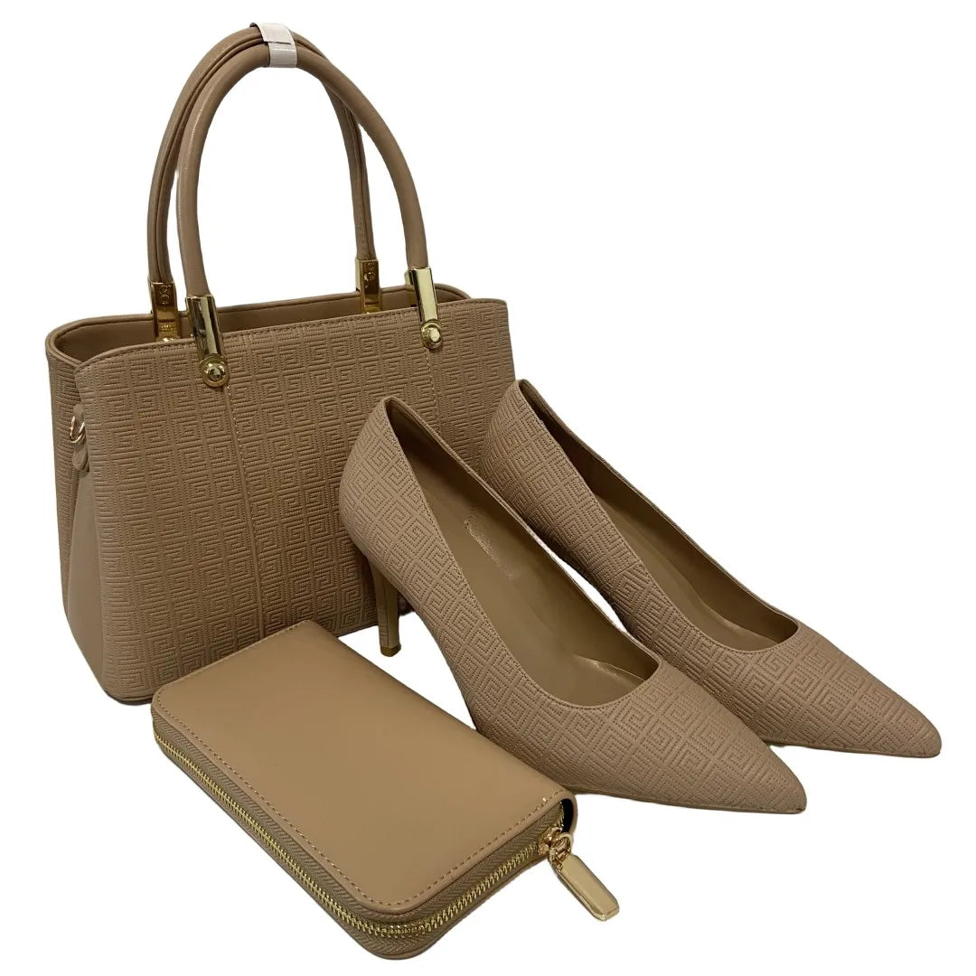 New Heels Shoes Popular Pointed Ladies Pumps with Matching Bag set