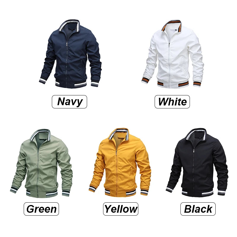 Windbreaker Men's Bomber jacket Casual Zipper Outdoor Sports jacket.  M-6x