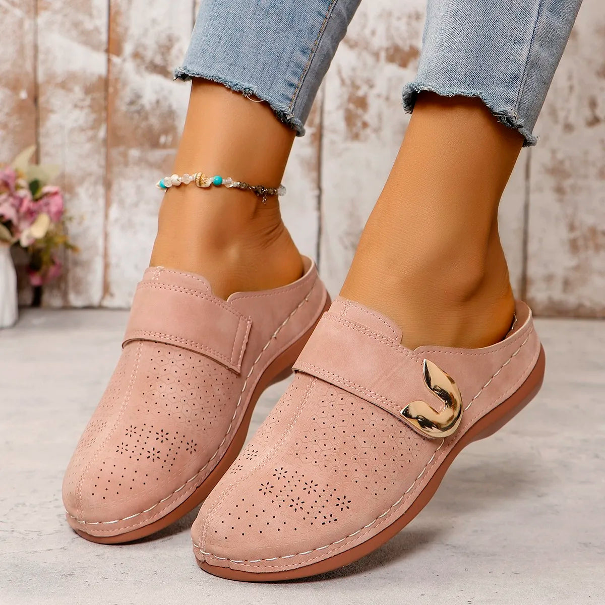 Women's Wedge  Mules Slip-On Platform with Comfort.