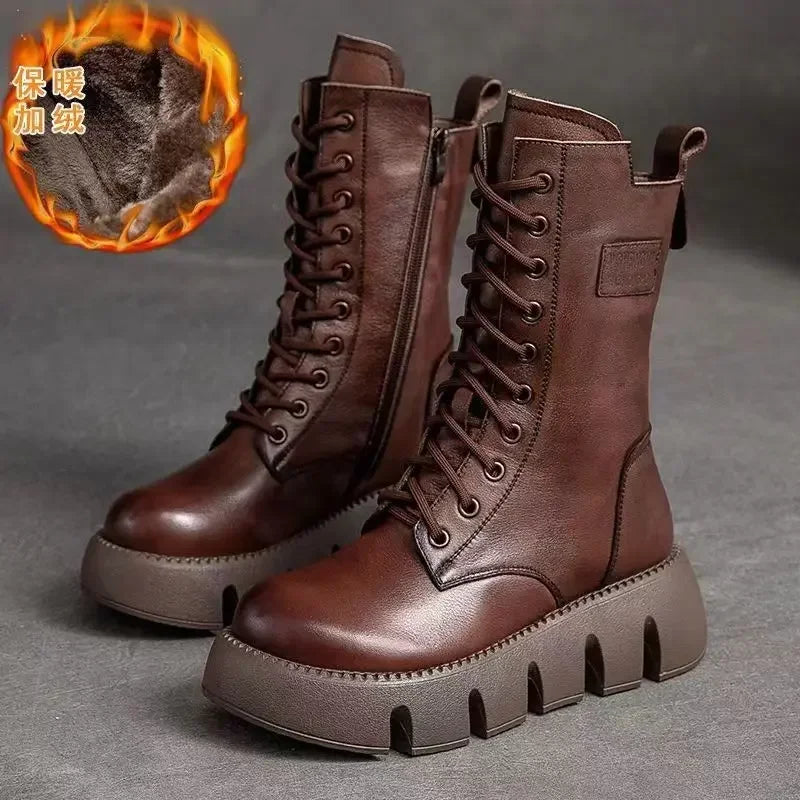 Plush warm thick sole boots  New Fashion Women's Warm Platform Waterproof Boot.