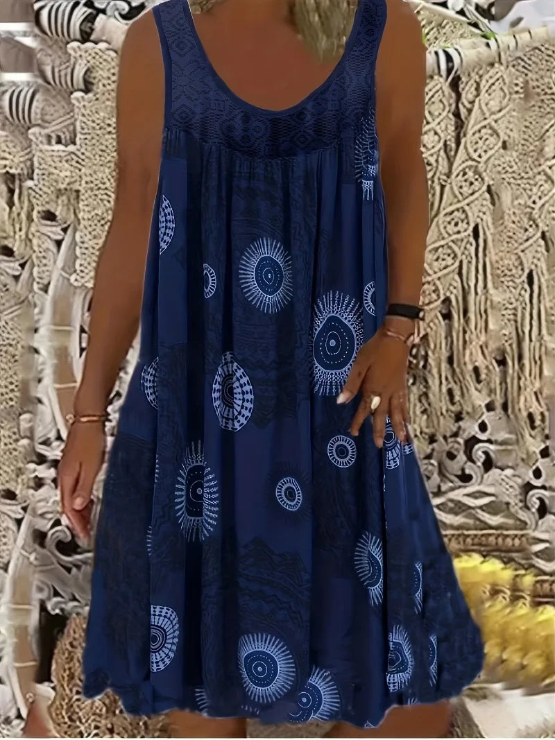 Plus Size 1XL-8XL Women's Sleeveless Dress Sleeveless Large Hem Dress