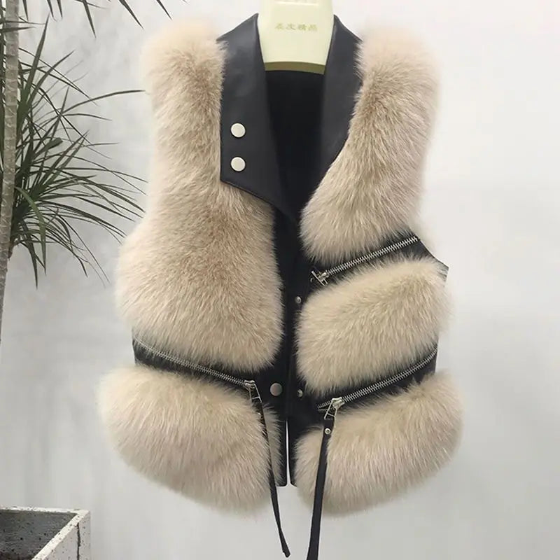 Women's Vest Short Autumn Winter Patchwork Slim Fashion Versatile Vest.  S-XL