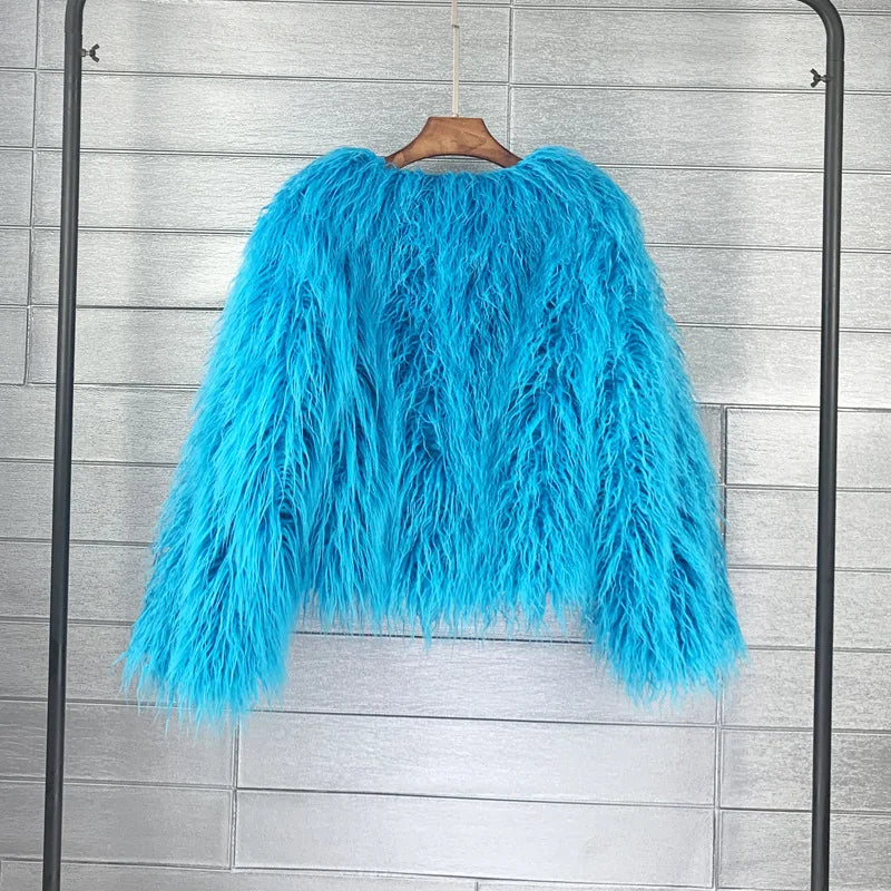 Women Autumn Winter Top Fashion Faux Fur Coat Elegant Thick Warm Jackets for Women.  S-3x