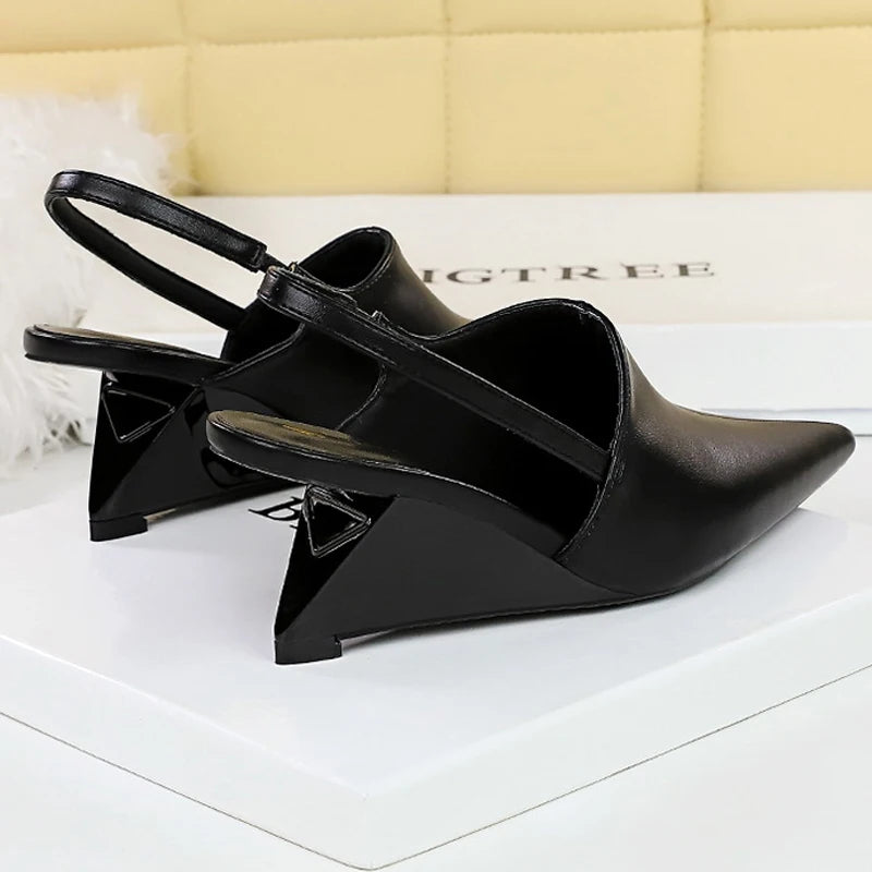 New Designer Pointed Toe Wedge Heel Shoe.