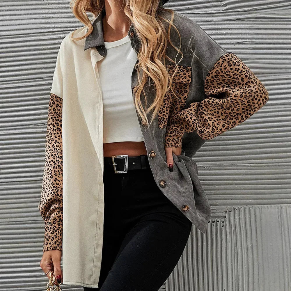 Fashionable Comfortable Casual New Lapel Long Sleeve Loose-Fit Cardigan European Style.  S-3xl