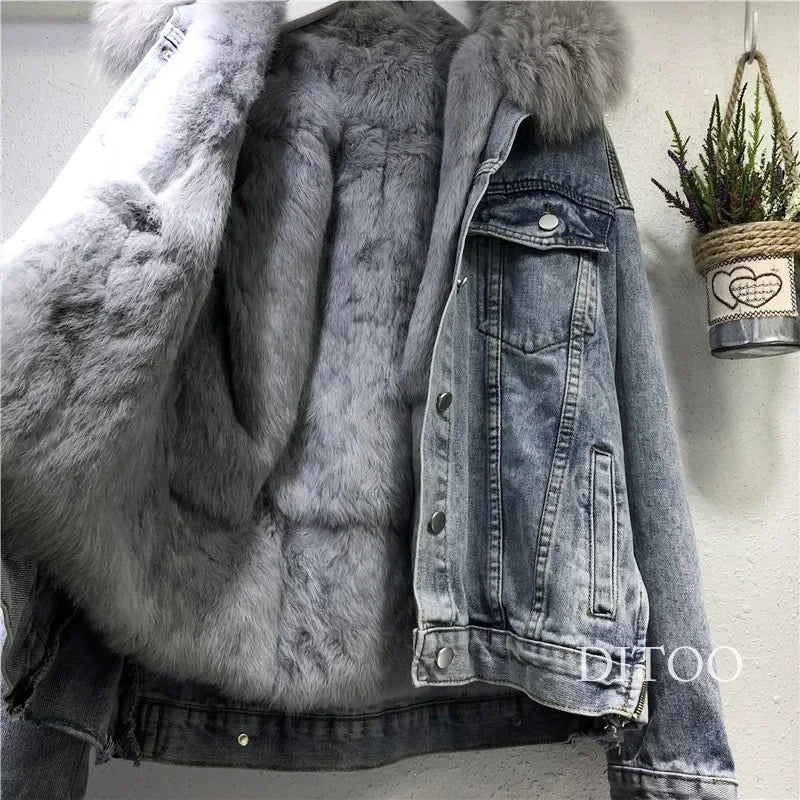 Women Denim Coat Single Breasted Button, Pockets Outerwear Casual Warm Solid Loose Fit.  S-2X