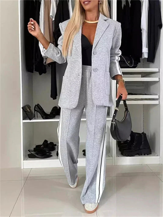 Street wear 2 Piece Set Women Outfit  2025 Women Blazer and Pant Casual Suit.  S-3X