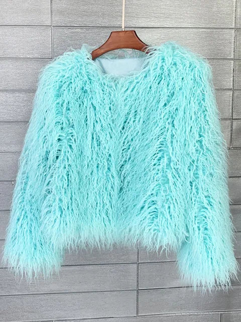 Women Autumn Winter Top Fashion Faux Fur Coat Elegant Thick Warm Jackets for Women.  S-3x
