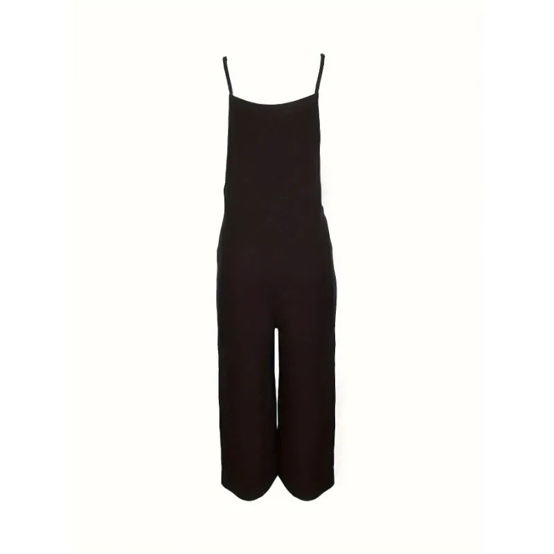 Plus Size Women's Casual Pocket Wide Leg Jumpsuit Fashion Loose Fit