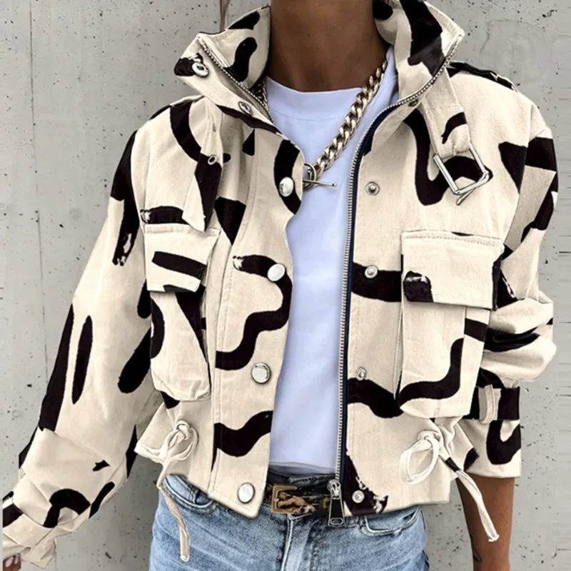 Woman Jacket Elegant Slim Pocket Button Design Long Sleeve.  S-2x