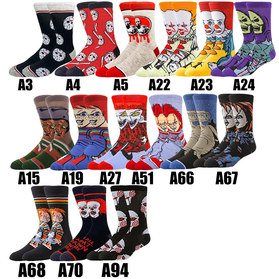 cartoon gamers anime socks men women crew socks Christmas Halloween novelty funny happy crazy street style skate socks