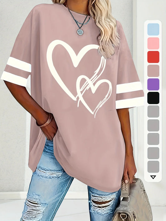 Plus size women's casual short-sleeved comfortable T-shirts for spring and summer