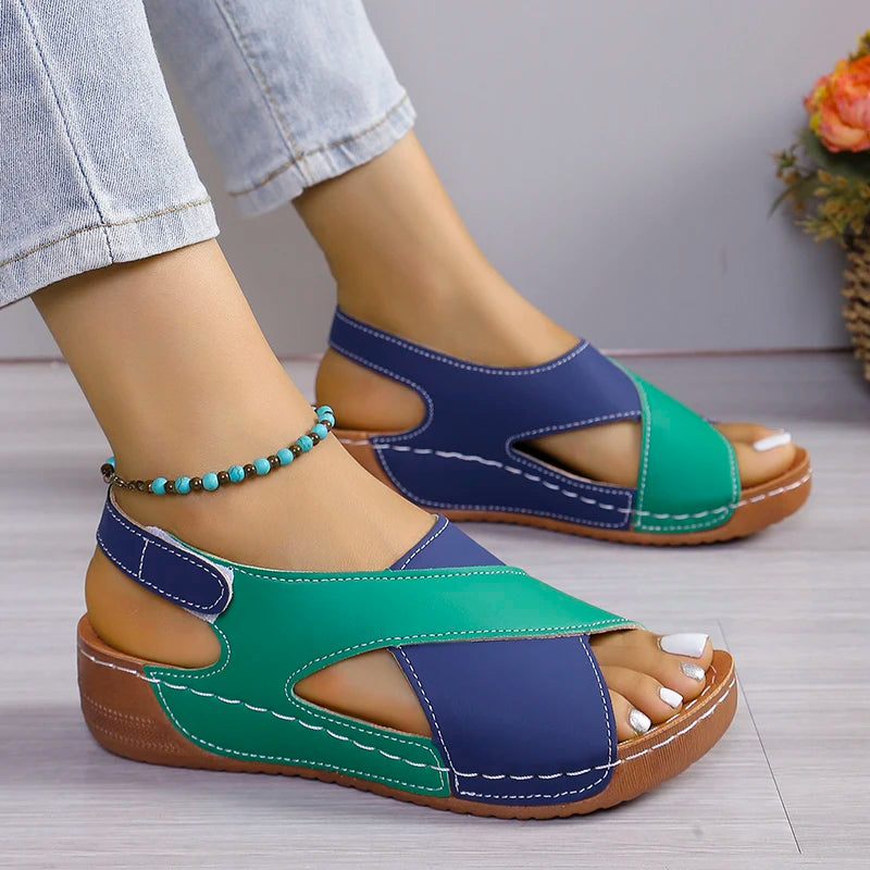 Women Comfortable Sandals Summer 2025 New Mix Colour Luxury Designer Shoe.