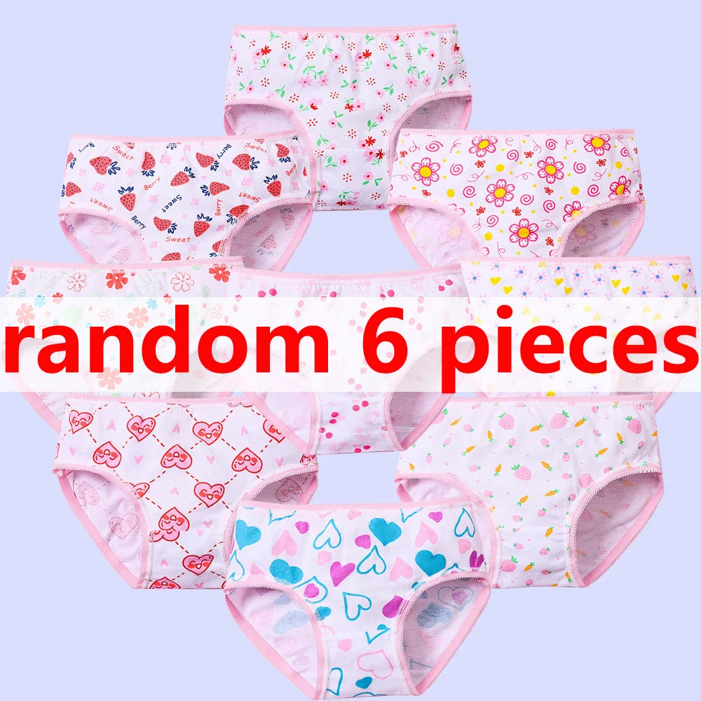 3/6/12 Pcs Cotton Panties Sets Girls Kids Short Briefs Children Underwear Child Cartoon Shorts Underpants Lace Panties Cute New