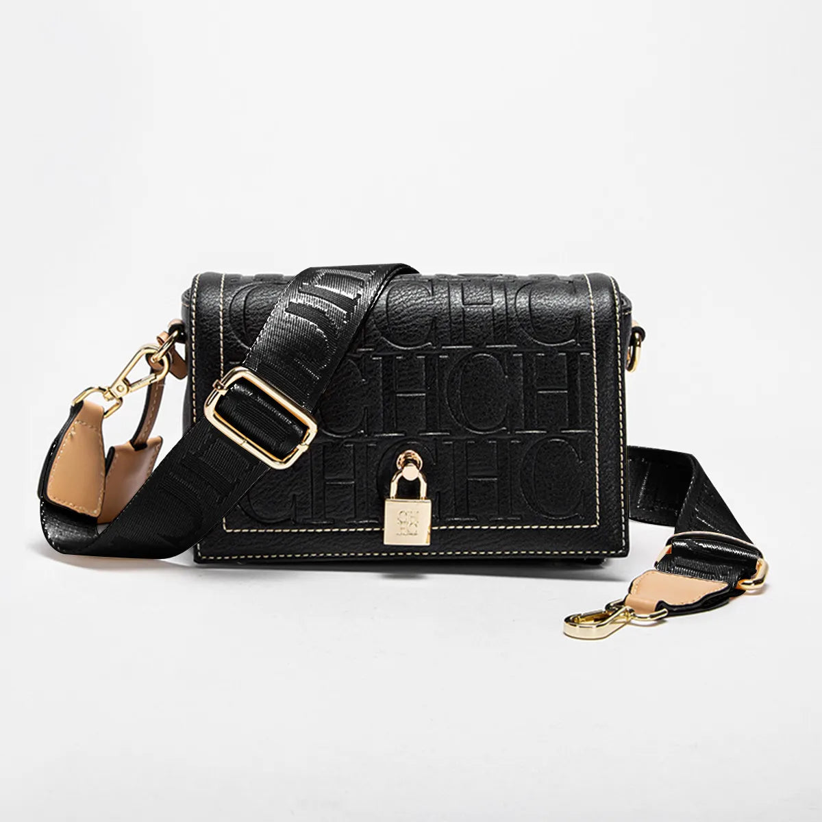 CH Luxury Fashion Design New Solid Colour Printed Bag Metal Accessories Buckle.