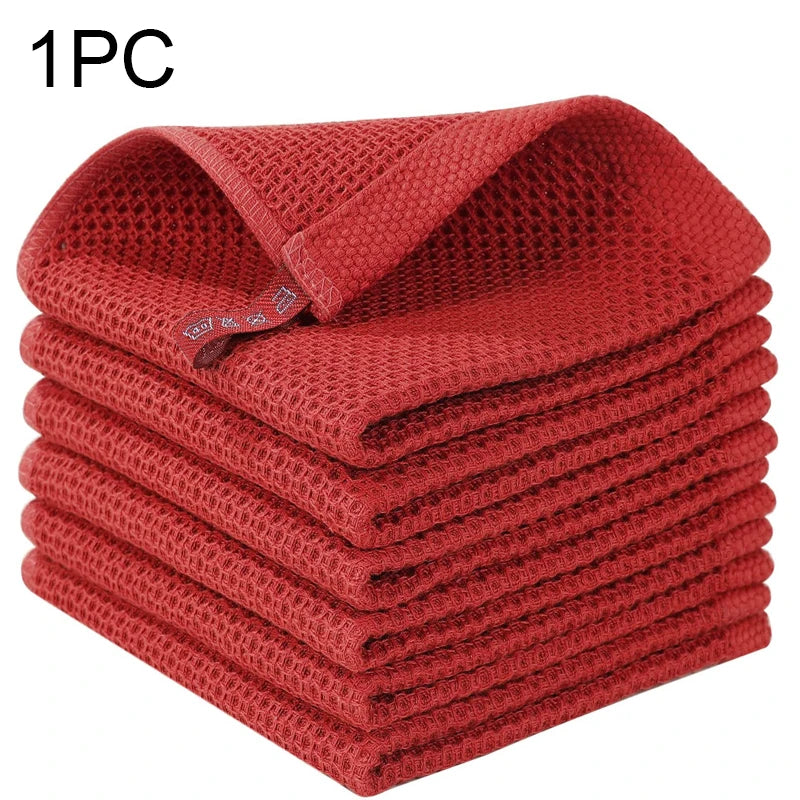 Cotton Rag Honeycomb Grid Dishcloth Towel Soft Absorbent Breathable Quick-drying Dish Cloth Hand Towels For Kitchen Cleaning