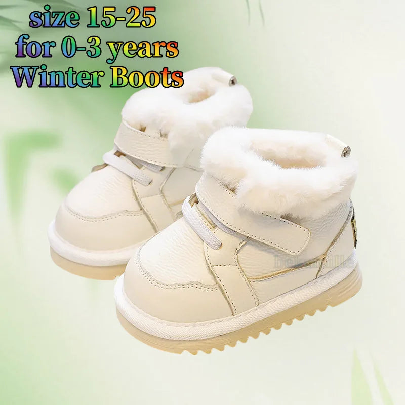 Quality Toddler Baby Plush Warm First Walkers 0-3years Infant Kids Soft Bottom Non-slip