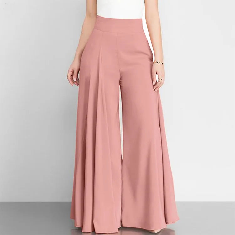 Fashion High Waist Wide Leg Pants For Women Elegant Casual Solid Loose Long Pant.   S-3X