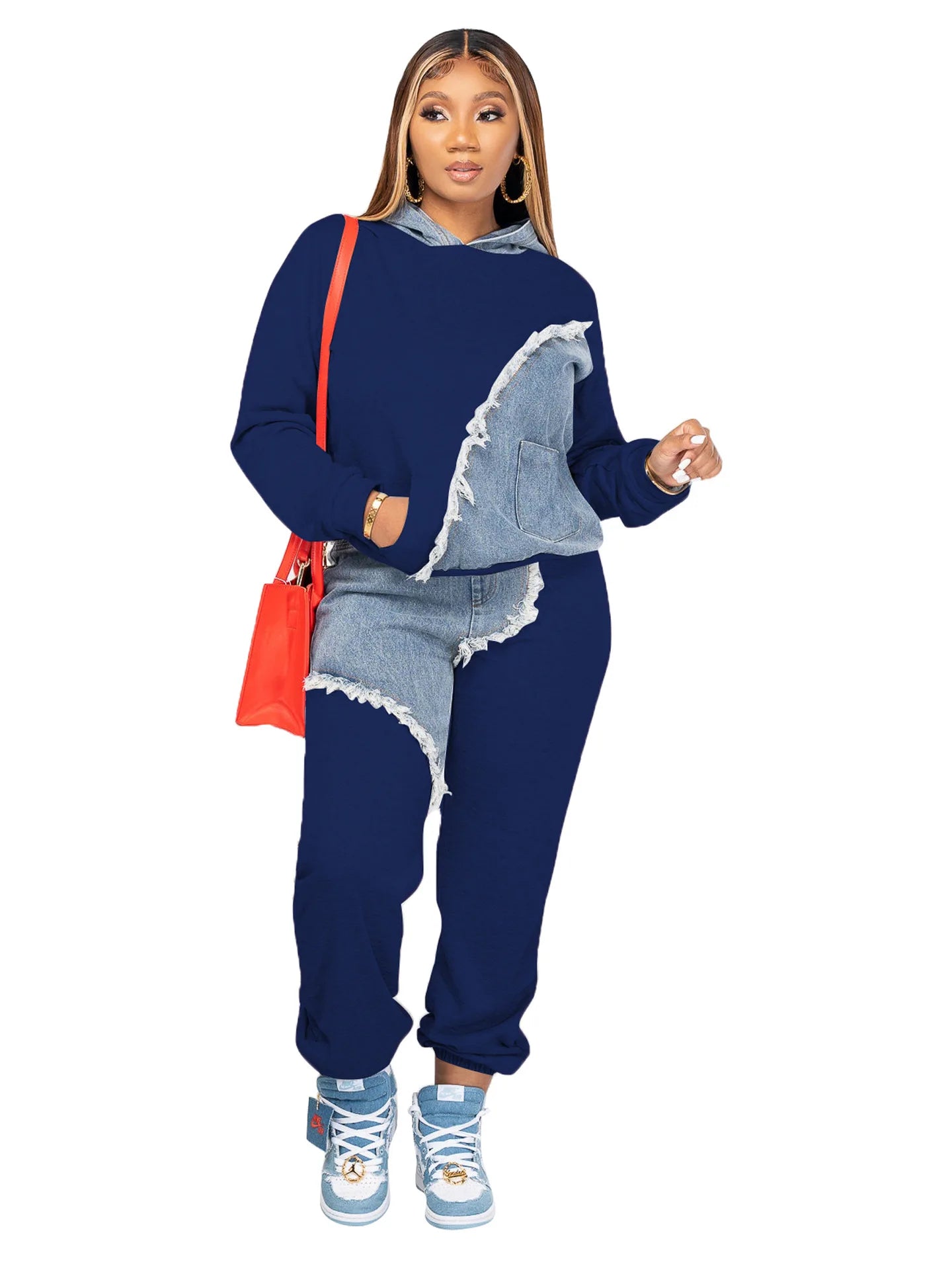 Women's Two Piece Tracksuit Hooded Sweatshirts Pocket Jogger Pants Suit Loose Fit.  Sz: S-3X