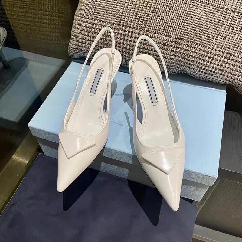 2025 Women's Leather Designer Slingback Sandal .