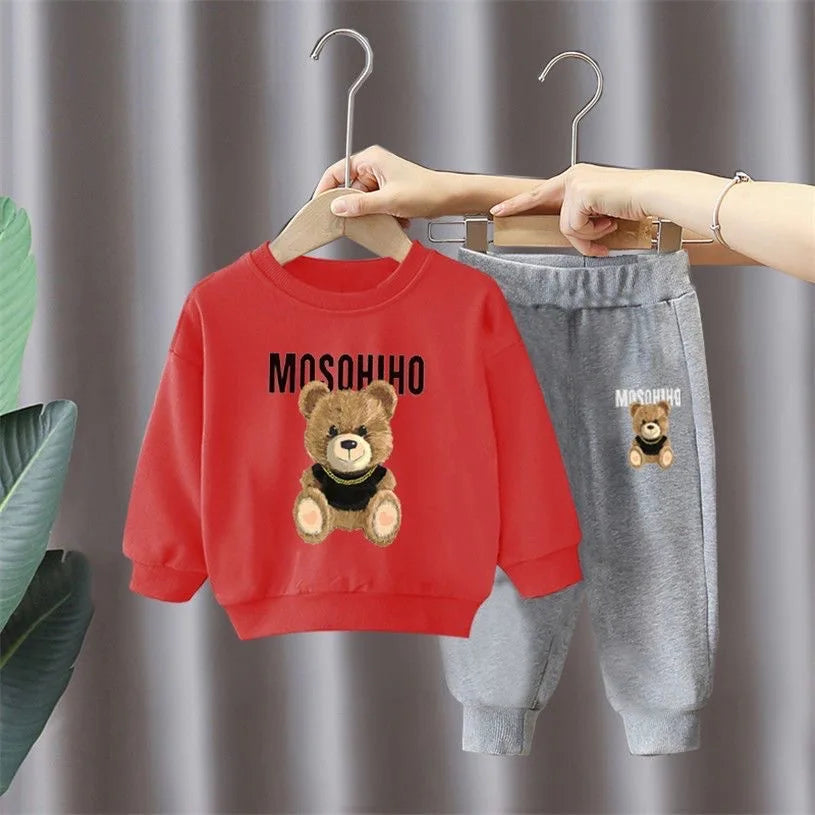 Kids 2-Piece Hoodie & Pants Set - Unisex Cotton Sports Outfit