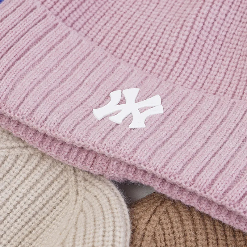 Unisex Keep Warm Autumn Winter Knitted Hat Female MY Letter Embroidery Hip-hop Hat Beanies Hats .