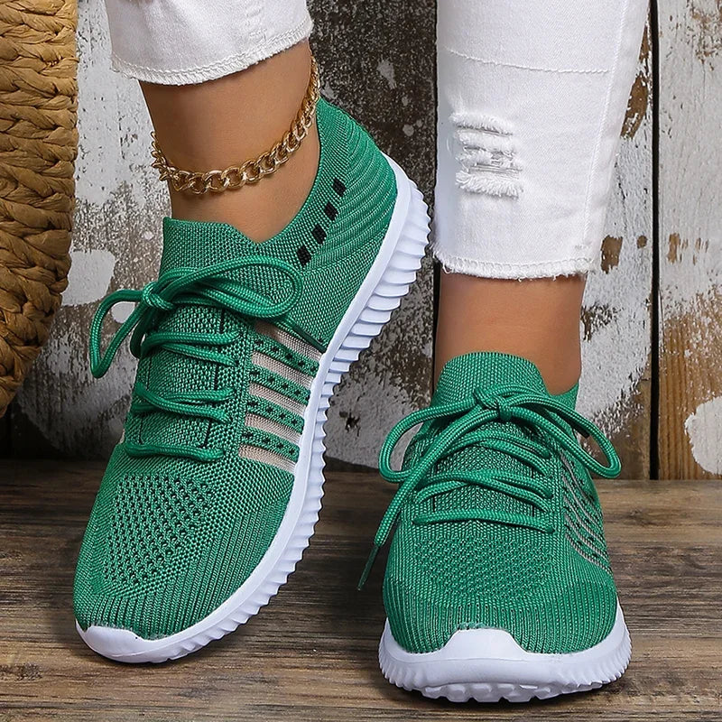 Lightweight Breathable Comfortable Running Shoes for Women Non Slip Soft Sole Slip on Casual Sneaker