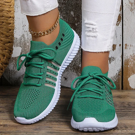 Lightweight Breathable Comfortable Running Shoes for Women Non Slip Soft Sole Slip on Casual Sneaker