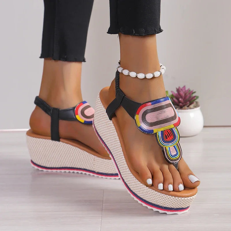 New Summer Fashion Open Toe Wedges Luxury Designer Platform Sandals