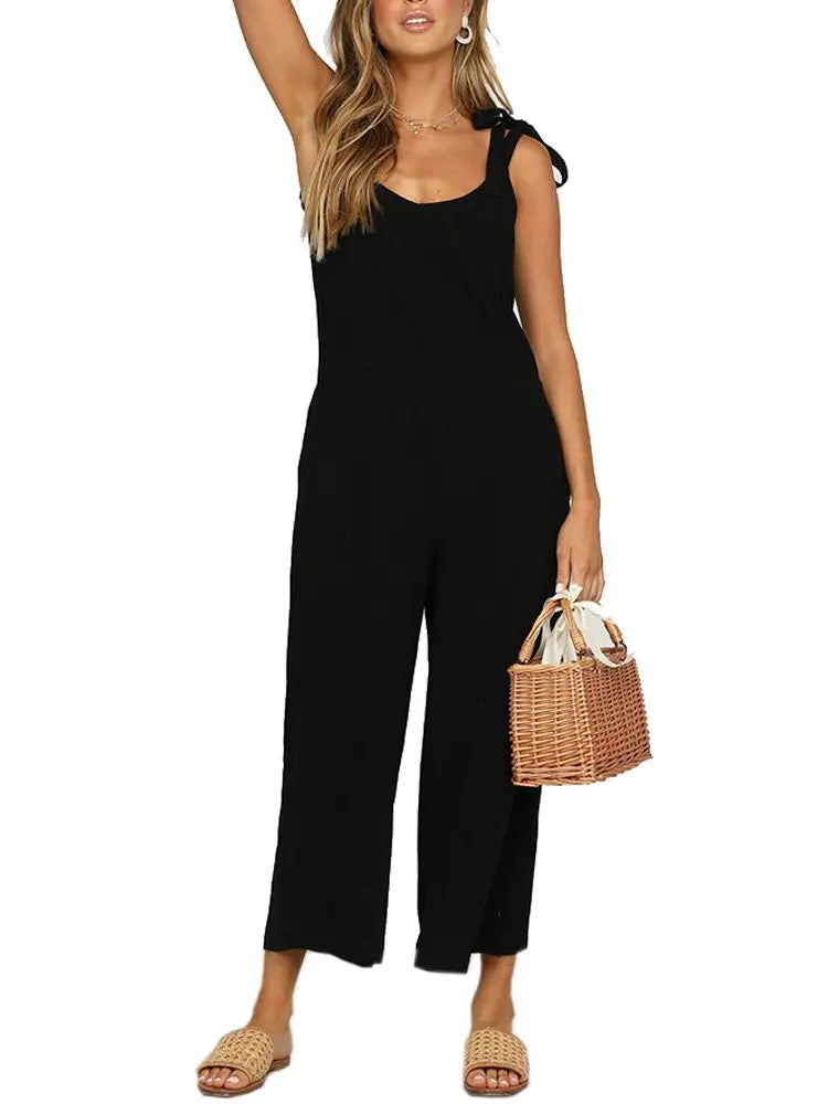 Summer women's bow knot  jumpsuit.  S-3X