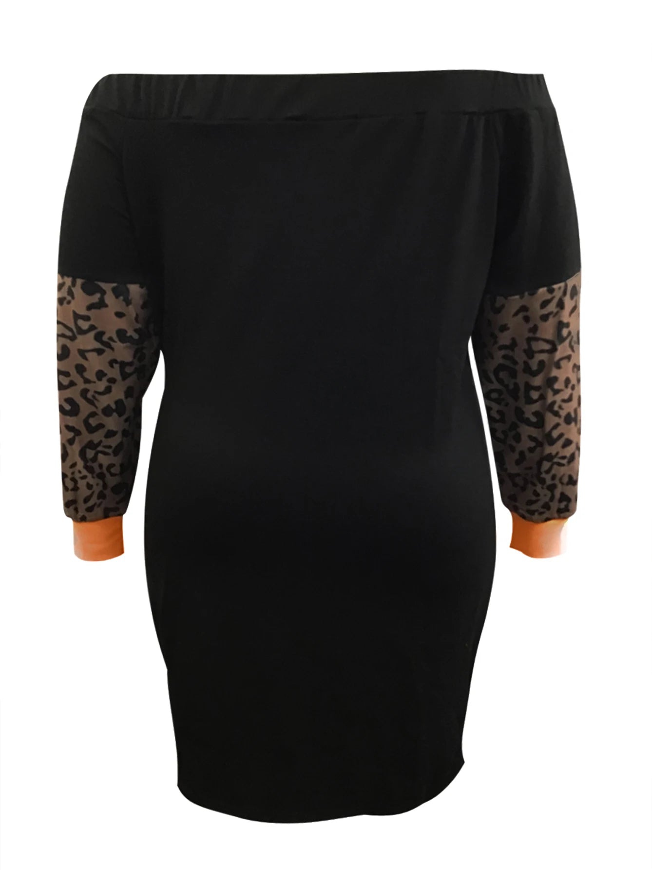 Curvy Ladies Off The Shoulder Mixed Colour Leopard Print Mini Dress