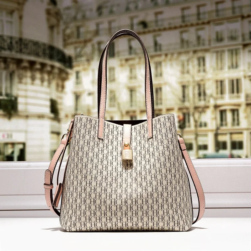 Premium Versatile Leather Cross-body Bag Large Capacity Daily Commuter Tote Bag