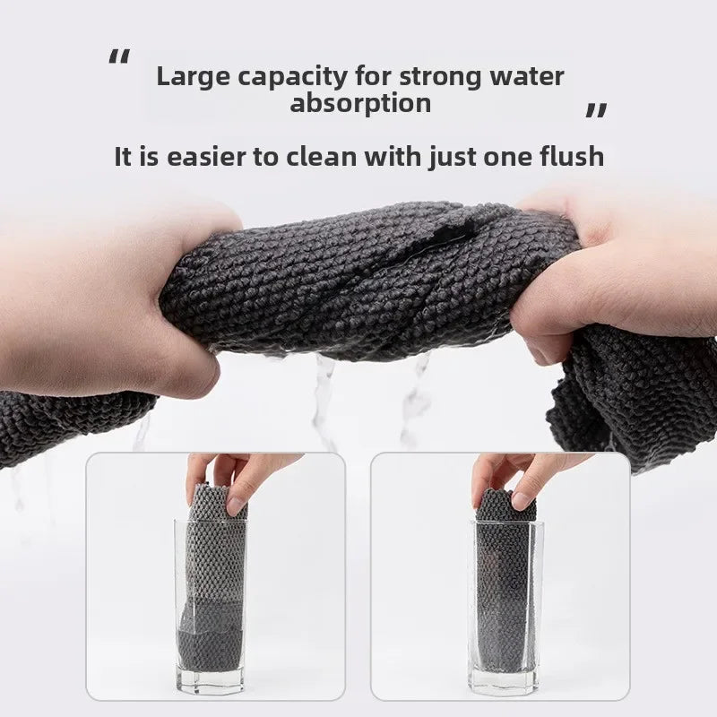 5pcs Corn Kernels Cleaning Cloth Microfiber Household Multi-functional Lazy Rag Cleaning Towel Strong Water Absorption 30*30cm