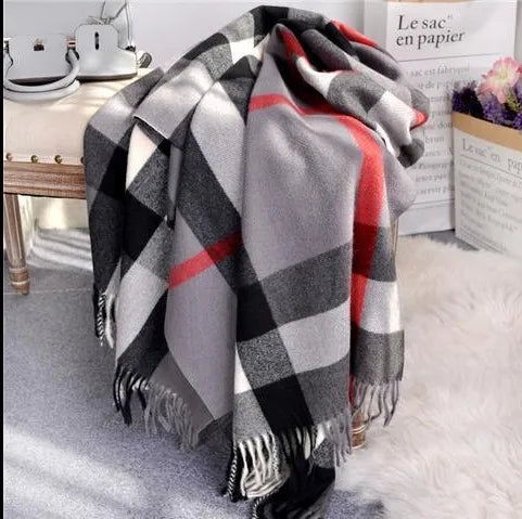Women's Classic Lattice Pashmina Scarf - Soft Cashmere Winter Shawl