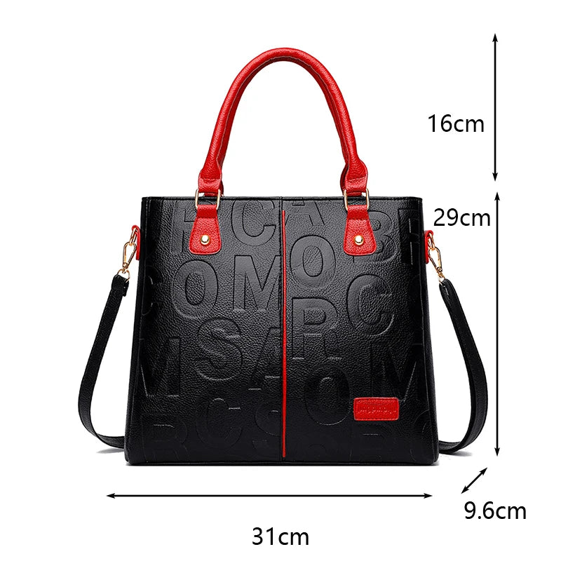 PU Leather Casual Cross-body Bag for Women Luxury Designer Tote Handbag Large Capacity Shoulder Bag