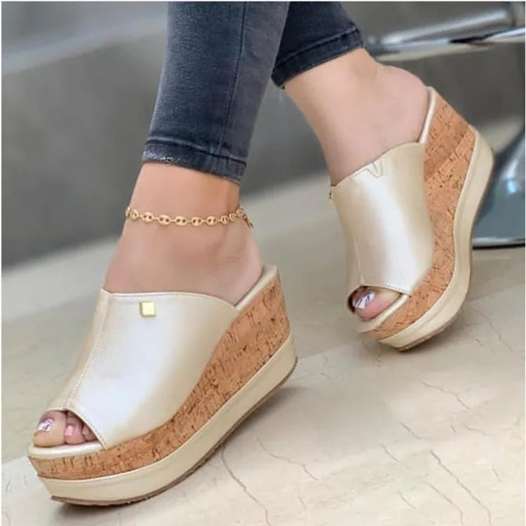 Wedge Quality Slip-On Summer Peep Toe Sandals Fashion Platform Casual Comfortable Shoe