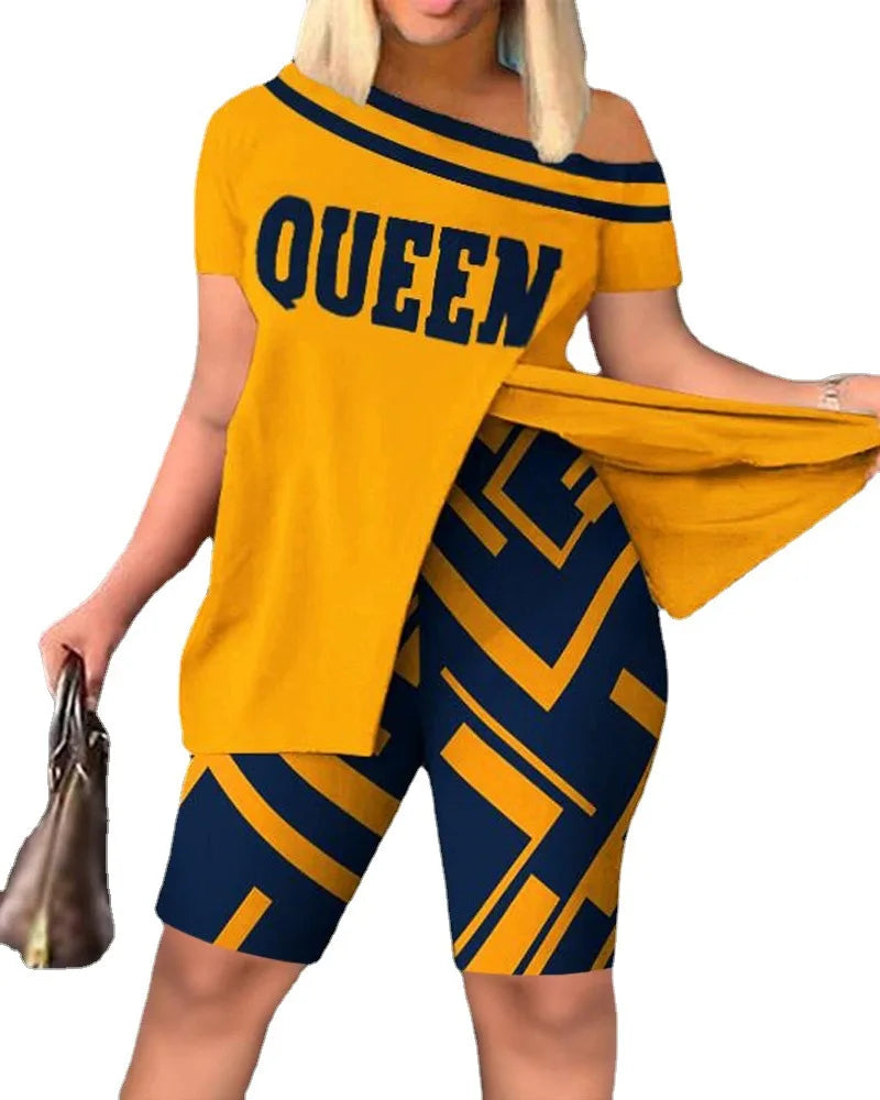 Fashion 2 Piece Set For Women Long Top And Shorts Suit 2025 Summer Casual Set.  S-3x