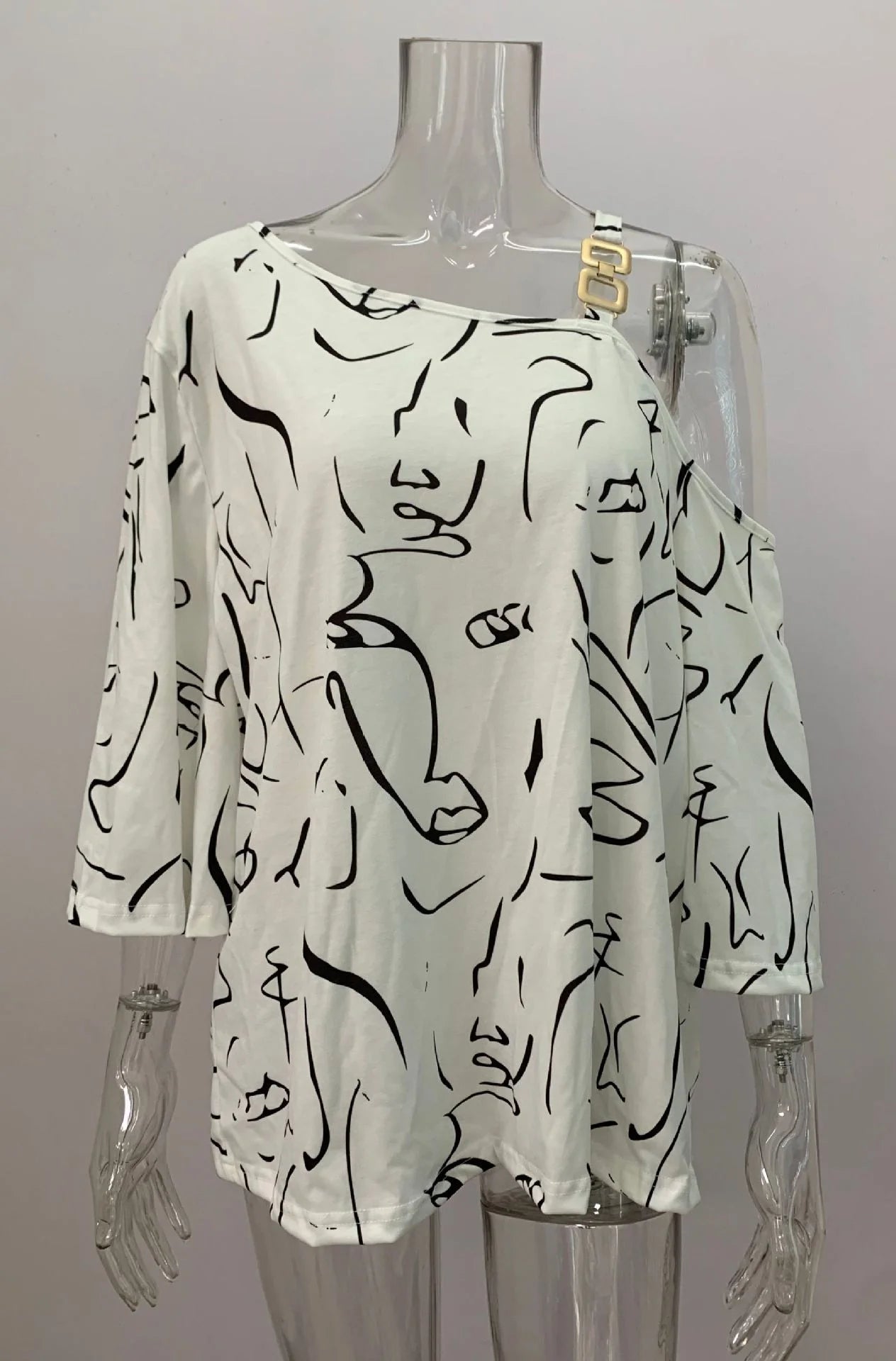European Style Loose Casual  Print Blouse.  S-xxl