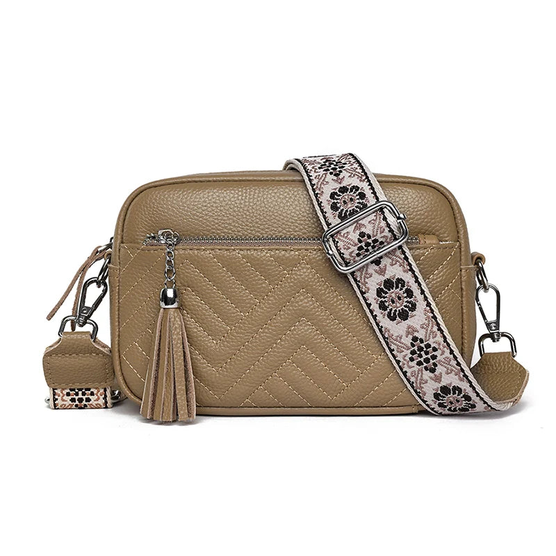 Quality Solid Tassel Genuine Leather Luxury Solid Cowhide Bag
