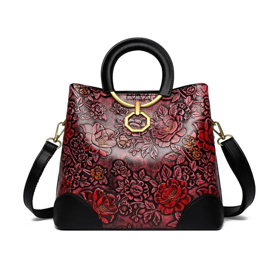 Flower Print Women Designer High Quality Cross-body Messenger Purse /Handbag