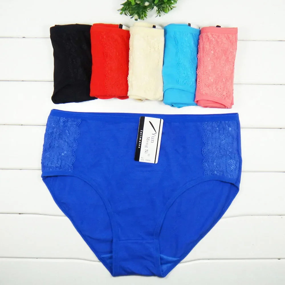 Curvy Size Ladies 6 piece Cotton Underwear High Waist For Comfort.